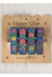 Chip Clip Set - Navy Folk Flower For Cheap