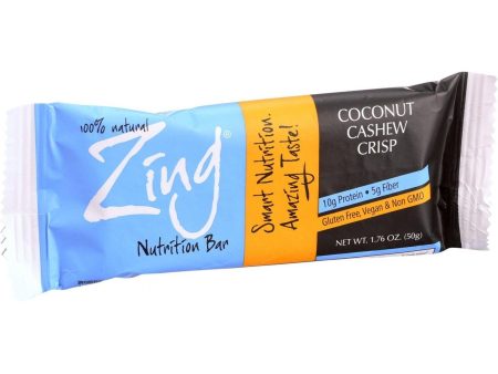 Zing Bars Nutrition Bar - Coconut Cashew Crisp - 1.76 Oz Bars - Case Of 12 For Discount