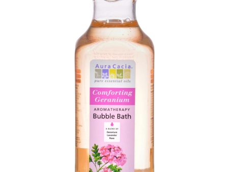 Aura Cacia Aromatherapy Bubble Bath Comforting Geranium - 13 Fl Oz Online Sale