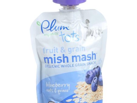 Plum Organics Tots Mish Mash Organic Whole Grain Snack - Fruit And Grain - Blueberry Oats And Quinoa - 3.17 Oz - Case Of 6 Online Hot Sale