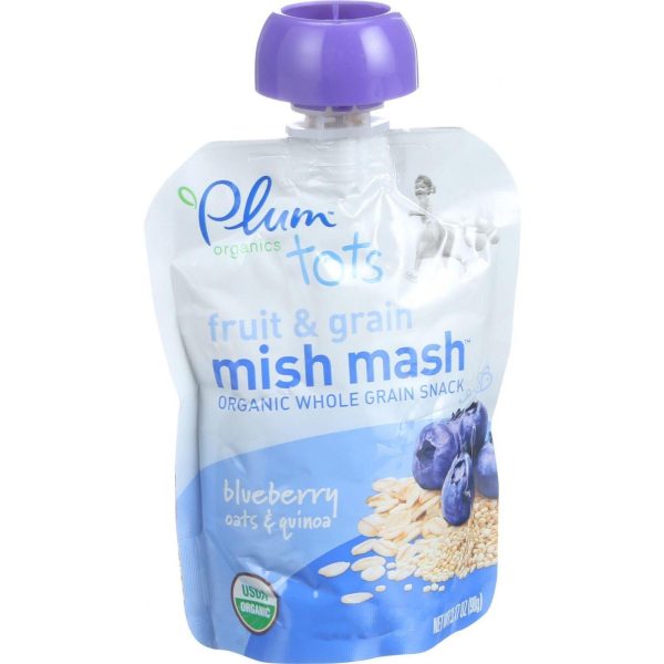 Plum Organics Tots Mish Mash Organic Whole Grain Snack - Fruit And Grain - Blueberry Oats And Quinoa - 3.17 Oz - Case Of 6 Online Hot Sale