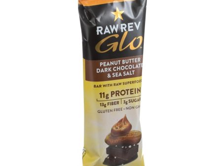 Raw Revolution Glo Bar - Peanut Butter Dark Chocolate And Sea Salt - 1.6 Oz - Case Of 12 For Sale