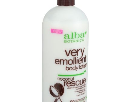 Alba Botanica Body Lotion - Very Emollient - Coconut Rescue - 32 Oz Discount