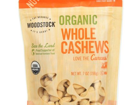 Woodstock Nuts - Organic - Cashews - Whole - Large - Dry Roasted - Unsalted - Raw - 7 Oz - Case Of 8 Fashion