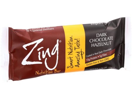 Zing Bars Nutrition Bar - Dark Chocolate Hazelnut - 1.76 Oz Bars - Case Of 12 Supply