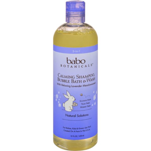 Babo Botanicals Shampoo Bubblebath And Wash - Calming - Lavender - 15 Oz Discount