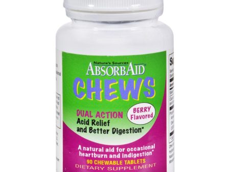 Absorbaid Digestive Chews - Berry Flavor - 90 Tablets For Sale