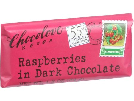 Chocolove Xoxox Premium Chocolate Bar - Dark Chocolate - Raspberries - Mini - 1.2 Oz Bars - Case Of 12 For Cheap