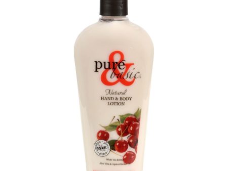 Pure And Basic Natural Bath And Body Lotion Cherry Almond - 12 Fl Oz Supply