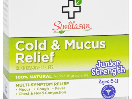 Similasan Cold And Mucus Relief - Junior Strength - Ages 6 To 11 - 40 Tabs Online now