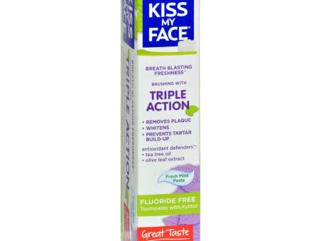 Kiss My Face Toothpaste - Triple Action - Fluoride Free - Paste - 4.5 Oz Discount