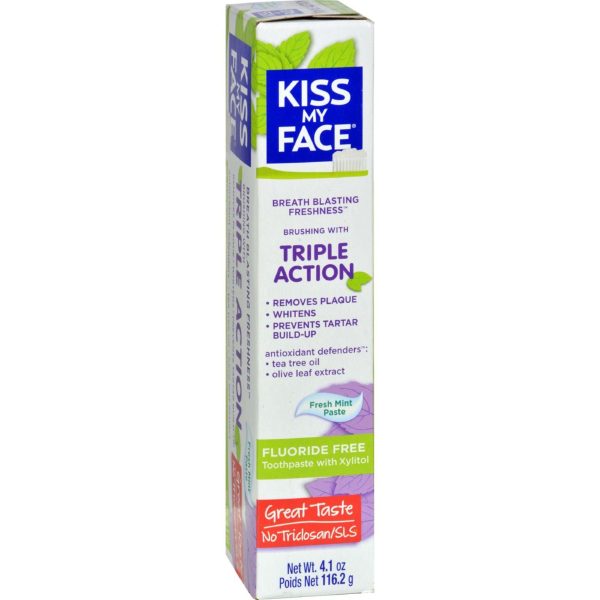 Kiss My Face Toothpaste - Triple Action - Fluoride Free - Paste - 4.5 Oz Discount