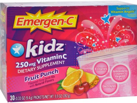 Alacer Emergen-c Kidz Vitamin C Fizzy Drink Mix Fruit Punch - 250 Mg - 30 Packets Supply