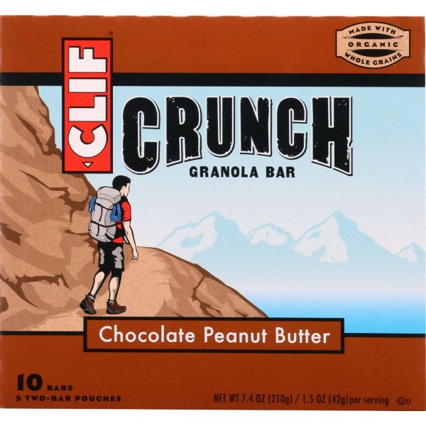 Clif Bar Granola Bar - Organic - Crunch - Chocolate Peanut Butter - 7.4 Oz - Case Of 12 For Discount