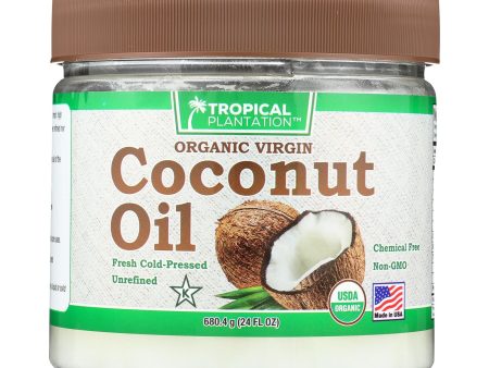 Tropical Plantation Organic Coconut Oil - Case Of 1 - 24 Fl Oz. For Sale