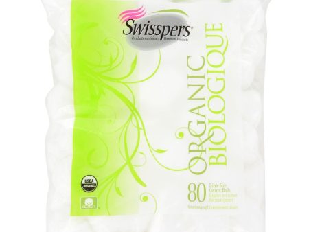 Swisspers Organic Triple Size Cotton Balls - 80 Pack Online Sale