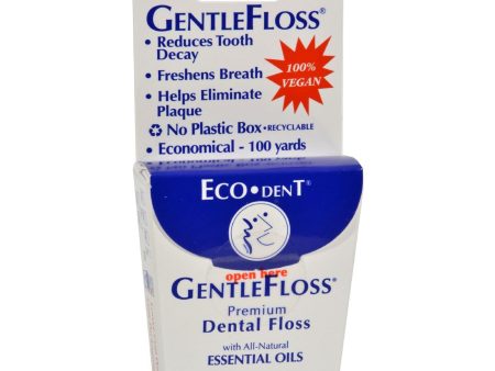 Eco-dent Gentlefloss Premium Dental Floss Mint - 100 Yards - Case Of 6 Online