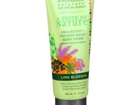 Andalou Naturals Hand Cream - A Force Of Nature Shea Butter Plus Coconut Water - Lime Blossom - 3.4 Oz Online