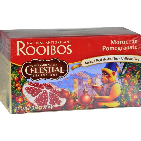 Celestial Seasonings Red Tea Caffeine Free Moroccan Pomegranate - 20 Tea Bags - Case Of 6 Online