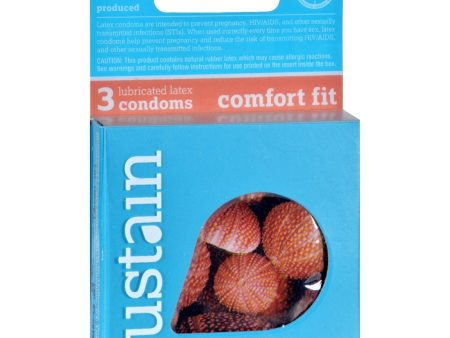 Sustain Condoms Comfort Fit - 3 Pack Supply