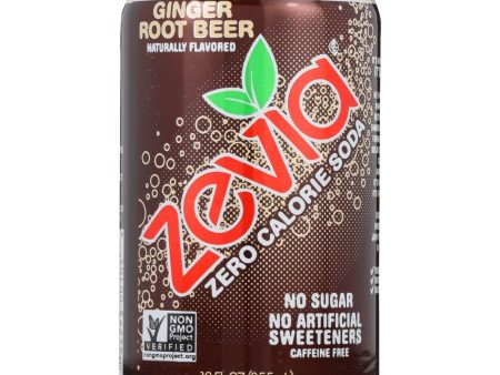 Zevia Soda - Zero Calorie - Ginger Root Beer - Can - 6-12 Oz - Case Of 4 Cheap