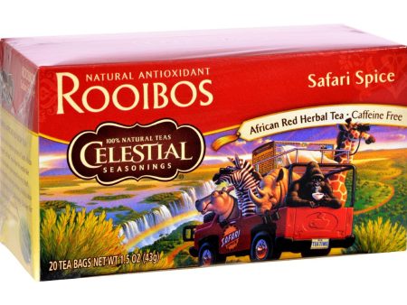 Celestial Seasonings African Rooibos Tea - Safari Spice - Caffeine Free - Case Of 6 - 20 Tea Bags Sale