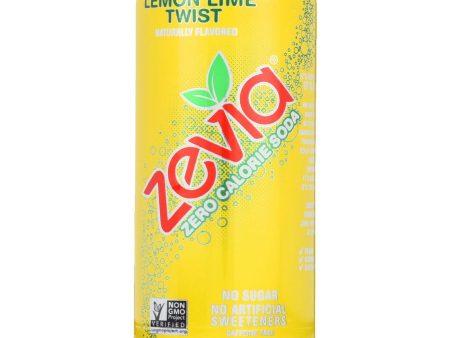 Zevia Soda - Zero Calorie - Lemon Lime Twist - Tall Girls Can - 16 Oz - Case Of 12 Fashion