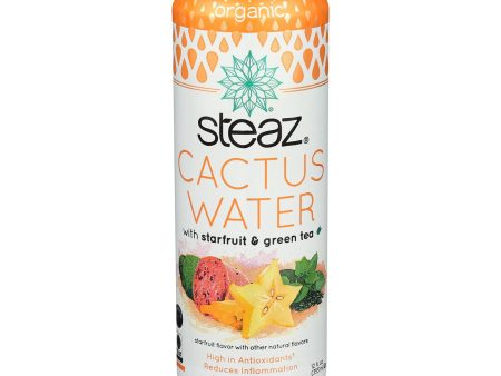 Steaz Cactus Water - Starfruit And Green Tea - Case Of 12 - 12 Oz. Online Sale