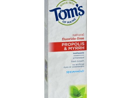 Tom s Of Maine Propolis And Myrrh Toothpaste Spearmint - 5.5 Oz - Case Of 6 Online Sale