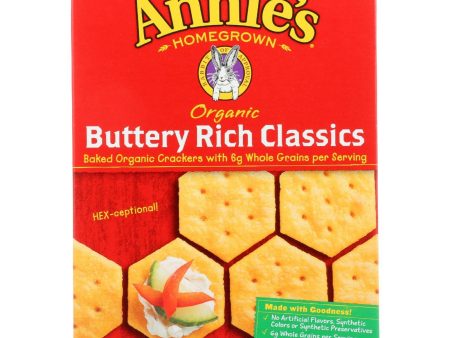 Annies Homegrown Crackers - Organic - Buttery Rich Classic - 6.5 Oz - Case Of 12 Online Hot Sale