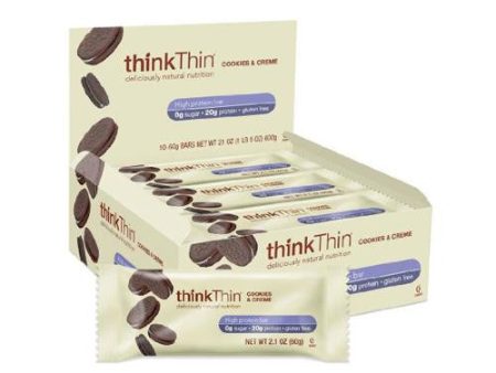 Think Products Thinkthin High Protein Bar - Cookies And Creme - 2.1 Oz - Case Of 10 Online Sale