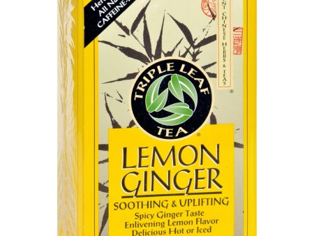 Triple Leaf Tea - Lemon Ginger - 20 Tea Bags - 1 Case For Cheap