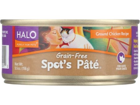 Halo Purely For Pets Cat Food - Spots Pate - Ground Chicken - Grain-free - 5.5 Oz - Case Of 12 Cheap