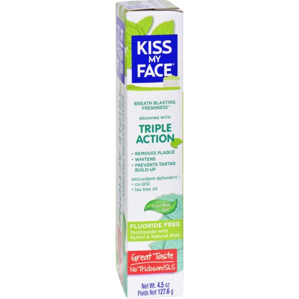 Kiss My Face Toothpaste - Triple Action - Fluoride Free - Gel - 4.5 Oz Online Hot Sale