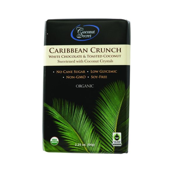 Coconut Secret Organic Chocolate Crunch Bar - Caribbean White Chocolate Crunch - Case Of 12 - 2.25 Oz Bars Fashion