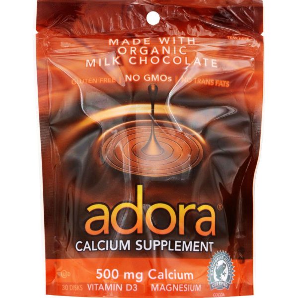 Adora Calcium Supplement Disk - Organic - Milk Chocolate - 30 Ct - 1 Case For Sale