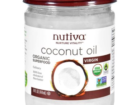 Nutiva Coconut Oil - Organic - Superfood - Virgin - Unrefined - 14 Oz - Case Of 6 Supply