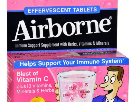 Airborne Effervescent Tablets With Vitamin C - Pink Grapefruit - 10 Tablets For Sale