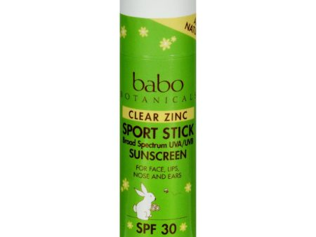 Babo Botanicals Zinc Sport Stick - Clear Spf 30 - Case Of 12 - .6 Oz Online Hot Sale