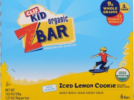 Clif Bar Zbar - Organic - Clif Kid - Iced Lemon Cookie - 7.62 Oz - Case Of 12 For Sale