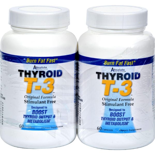 Absolute Nutrition Thyroid T-3 - 60 Capsules Each - Pack Of 2 Online Hot Sale