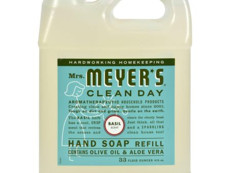 Mrs. Meyer s Liquid Hand Soap Refill - Basil - 33 Lf Oz - Case Of 6 For Sale