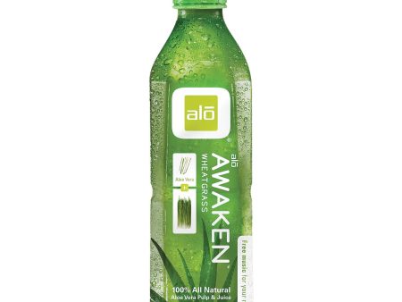 Alo Original Awaken Aloe Vera Juice Drink  - Wheatgrass - Case Of 12 - 16.9 Fl Oz. Discount