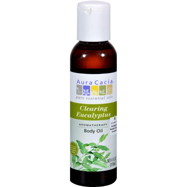 Aura Cacia Aromatherapy Bath Body And Massage Oil Eucalyptus Harvest - 4 Fl Oz Supply