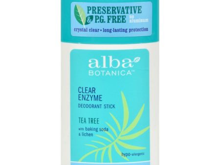 Alba Botanica Deodorant Stick Clear Enzyme Tea Tree - 2 Oz Online