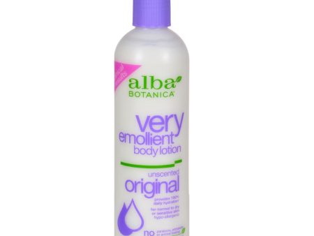 Alba Botanica Very Emollient Body Lotion Original Unscented - 12 Fl Oz on Sale