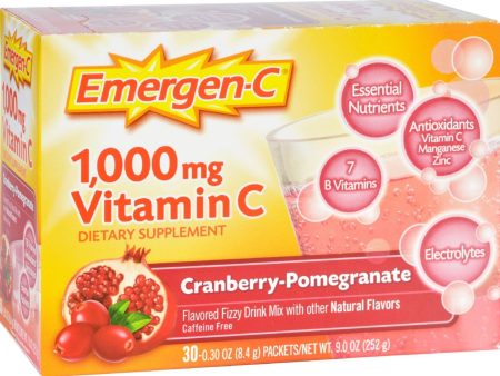 Alacer Emergen-c Vitamin C Fizzy Drink Mix Cranberry Pomegranate - 1000 Mg - 30 Packets Fashion