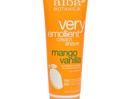 Alba Botanica Very Emollient Cream Shave Mango Vanilla - 8 Oz Cheap