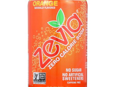 Zevia Soda - Zero Calorie - Orange - Can - 6-12 Oz - Case Of 4 Hot on Sale