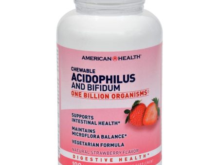 American Health Acidophilus And Bifidum - Strawberry - 100 Chewable Wafers Cheap